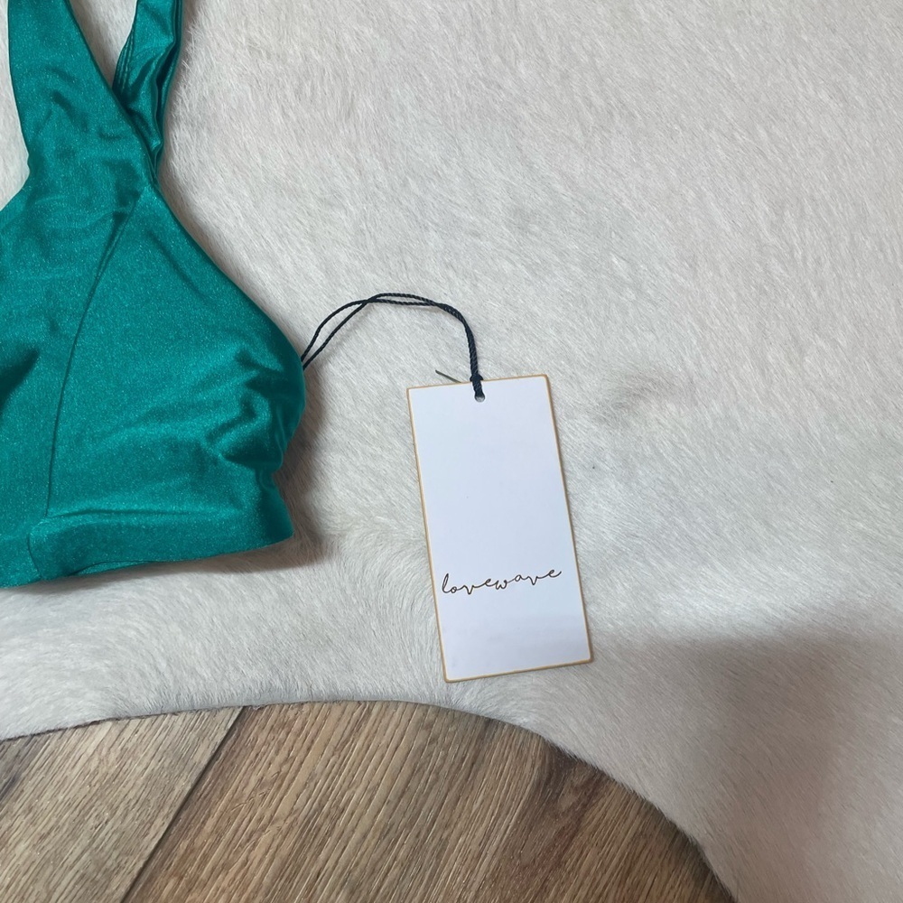 Revolve LoveWave The Ero Top in Forest Green unpadded triangle bikini top - Picture 3 of 8